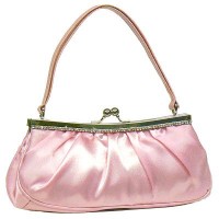 Evening Bag - 12 PCS - Satin w/ Embellished Rhinestones - Pink - BG-40639PNK